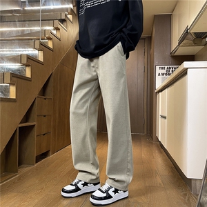 直筒裤子男青年秋季2025新款宽松阔腿长裤百搭休闲男裤潮M563-P35图片