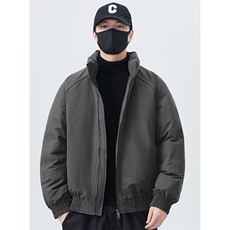 现货美式高街休闲夹克冬季三防立领纯色户外工装加厚棉服外套，男装夹克，电商A486