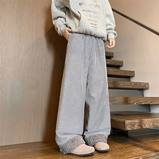 8XL-M加厚羊羔毛棉裤特大码宽松休闲裤保暖直筒阔腿裤KZ1939/P68，男装休闲裤，电商B238