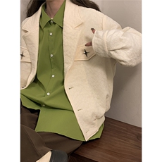 中性风黄底美式夹克潮牌夹克男情侣大码M-5XL外套JK8748P95控128，男装夹克，星座227-7