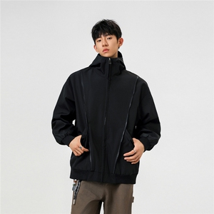 可二开拉链装饰解构大码M-5XL夹克男聚酯纤维JK78092P69控108图片