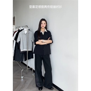 网络图慎用 图片只做展示大货已到翻领假两件衬衫DCS78045P65控98图片