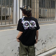 万针全刺绣解构设计260克重磅双纱纯棉高品质美式高街短袖T恤特39，男装T恤，电商A486