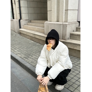 （现货）白色棉服面包服短款自制款
