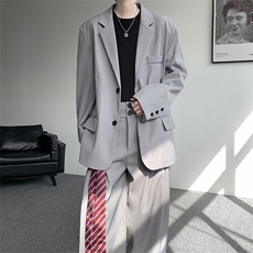 韩版休闲西装套装外套高级痞帅宽松韩版自带垫肩西服外套套装，男装西服，电商B319