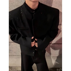 风春男立领西服满天星单排扣中山装外套加大码S-5XLJK0260P60，男装西服，星座1013-1