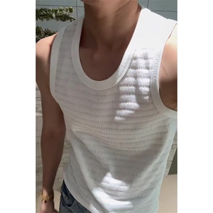 夏季新品青少年港风潮流无袖短袖流行简约百搭背心坎肩图片