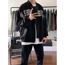 复古字母刺绣麂皮绒棒球服外套男女秋季高街夹克JW732，男装夹克，星座1116A（原606A-3）