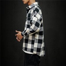 CS16秋季新款大码宽松格子衬衫外套男日系休闲潮牌长袖衬衫，男装衬衫，电商B369（原A024）