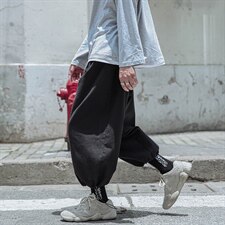 2021秋季新大码男港风外景日系复古抽绳束脚九分休闲裤K2016-P35，男装休闲裤，电商A001