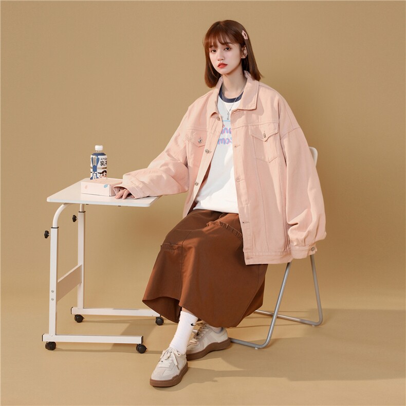 休闲纯色工装情侣潮牌牛仔水洗夹克外套N961/P85图片