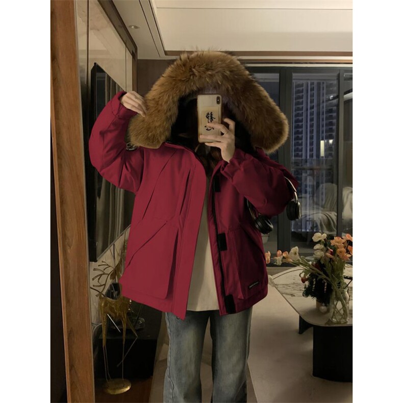 【升级款】派克服工装羽绒棉服oversize面包服外套Y902-P110网图图片