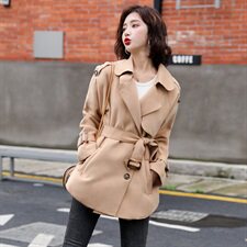 2020冬装新款时尚双面绒毛呢大衣纯色收腰细带，女装毛呢外套，瑶迪依秀