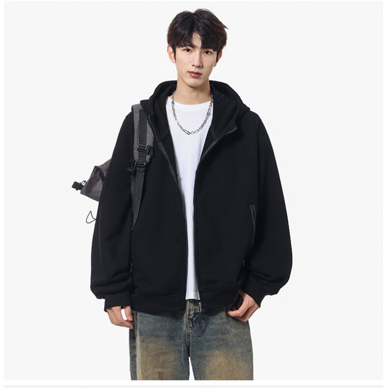 秋季重磅380克全棉得物品质立领双拉链开衫卫衣外套AH923-P42，女装短外套，四季星座610B