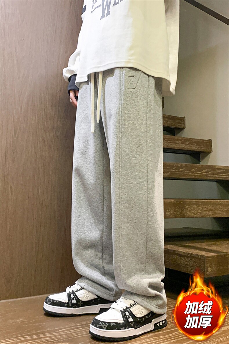 秋季木地板新款男休闲百搭YOA景加绒卫裤直筒裤K3221H-P45,男装休闲裤,星座717
