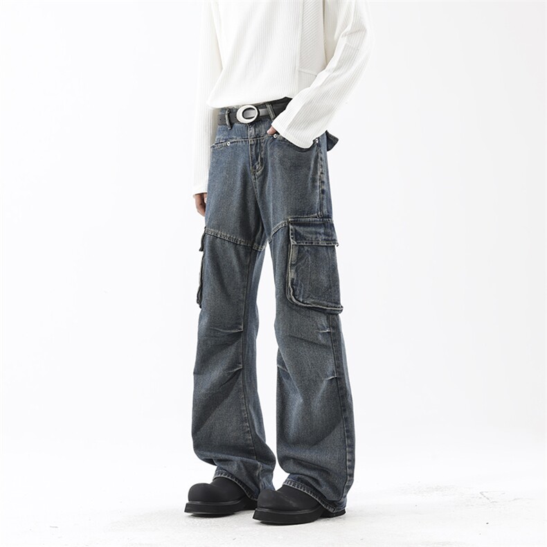 高品质B221美式ins高街暗黑宽松工装牛仔裤LK24341-P70控98,男装牛仔裤,电商B221