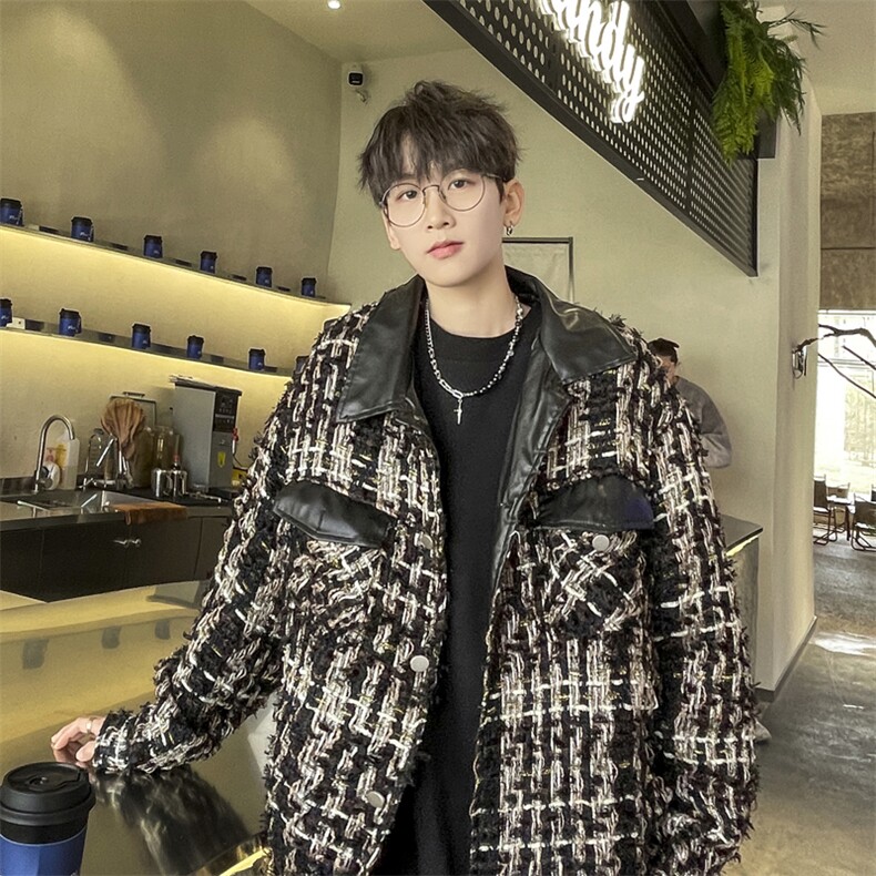 ！抖音直播小香风拼接夹克衫外套XH27-P100,男装夹克,电商B367