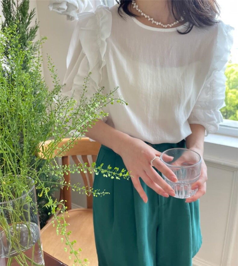 花边袖上衣，其它，唯品