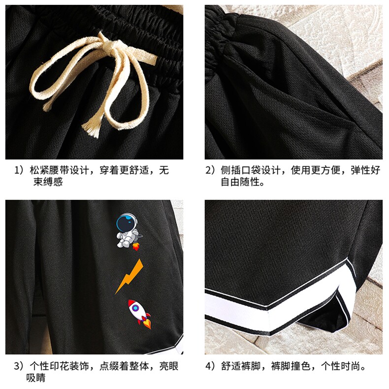LQ64165-P19篮球夜跑运动短裤男大码宽松冰丝五分裤大裤衩砖墙,男装休闲裤,电商A040A