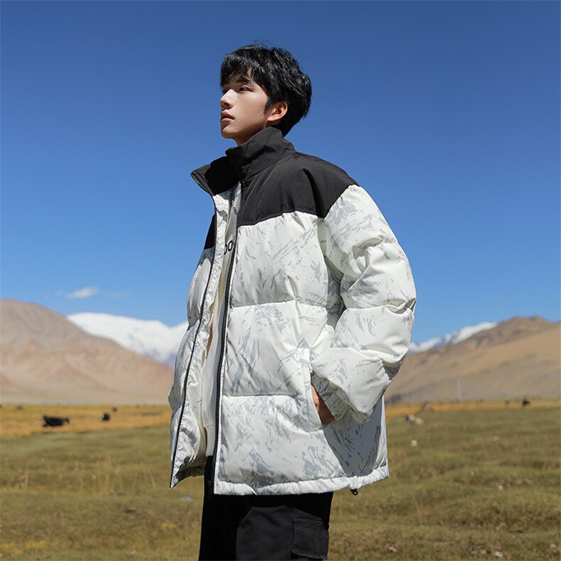胖胖哥羽绒服男短款轻薄2025冬季新款加厚冬装上衣立领白鸭绒外套,男装羽绒服,电商A102