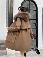 大毛领派克服和派克羽绒服，女装羽绒服，名迅