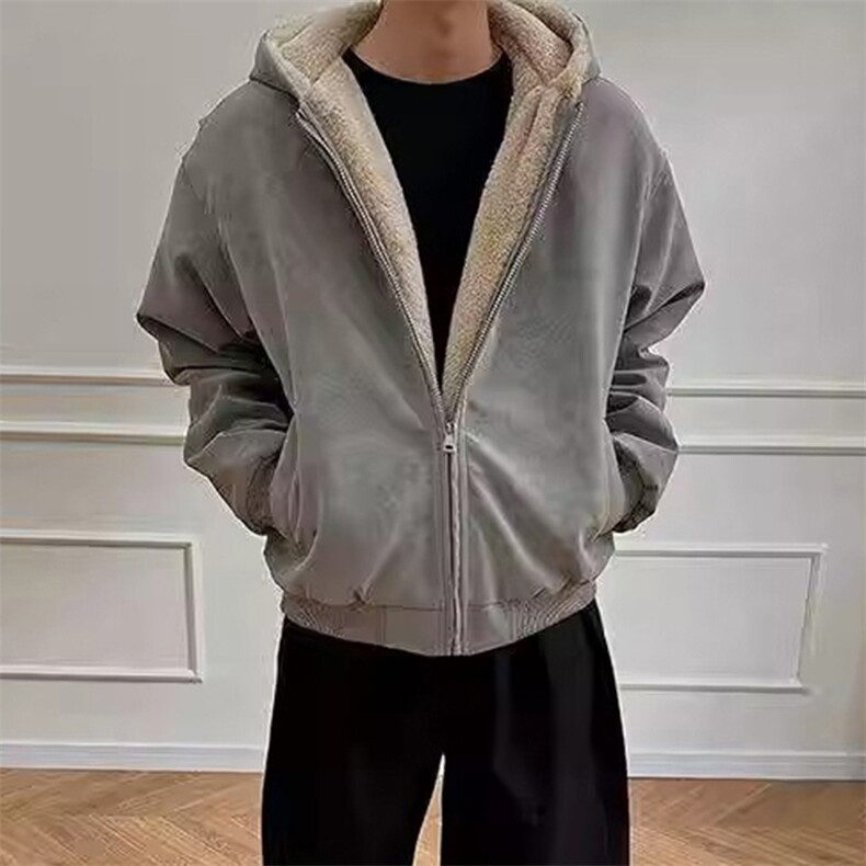 现货高品质美式冬季重磅座山雕大毛毛领pu皮棉衣男女加厚外套,男装皮衣,电商A486-1