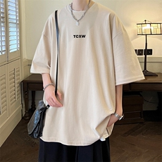 抖音得物二开现货220克夏装重磅美式高街宽松短袖t恤MT112，男装T恤，电商A486-1