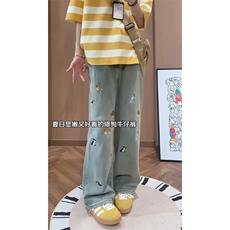 2025秋季新款内景小狗刺绣牛仔裤M-5XLGK25408-P50，男装牛仔裤，电商A022
