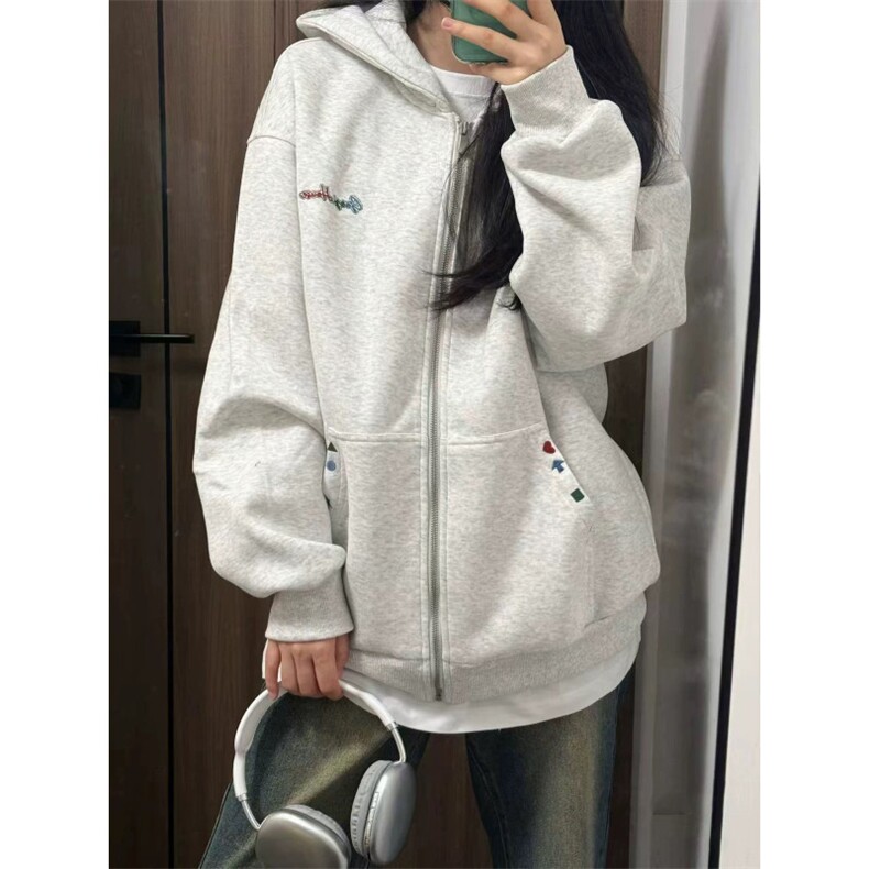 5333-P52原版做工刺绣（纯棉华棉复合）休闲卫衣薄款,女装卫衣/绒衫,星座617A-2