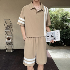 23年男士织带拼接运动套装A210-TZ0011-P85，男装休闲套装，电商A210