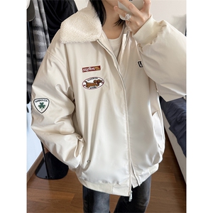 港风大码款宽松翻领加厚保暖棉服外套潮 XZ213-MY9355-P148控168图片