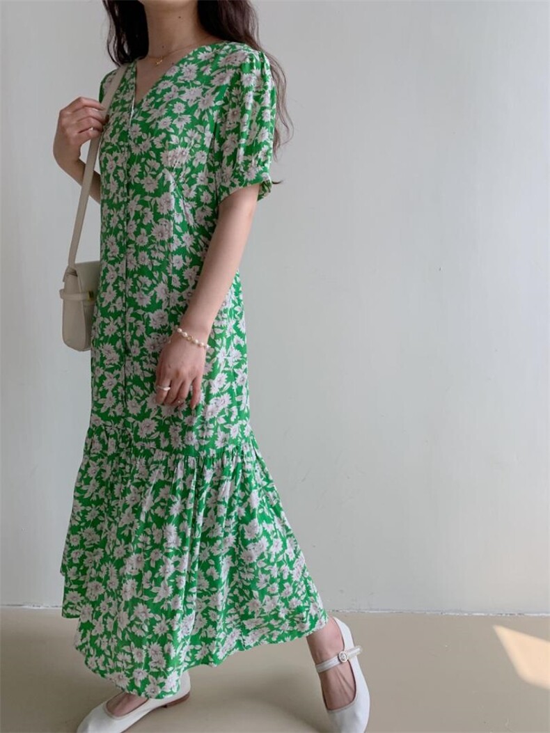 new。新款碎花连衣裙，女装连衣裙，FULE EDIT