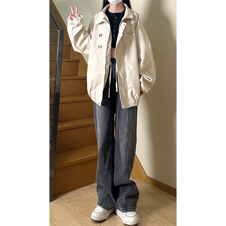 港风美式复古扎染宽松百搭立领夹克男女 XZ213-JK8934-P108控138图片