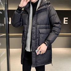 2023冬季中长款灰鸭绒纯色休闲羽绒服时尚上衣外套男YR8051-P245，男装羽绒服，电商A413