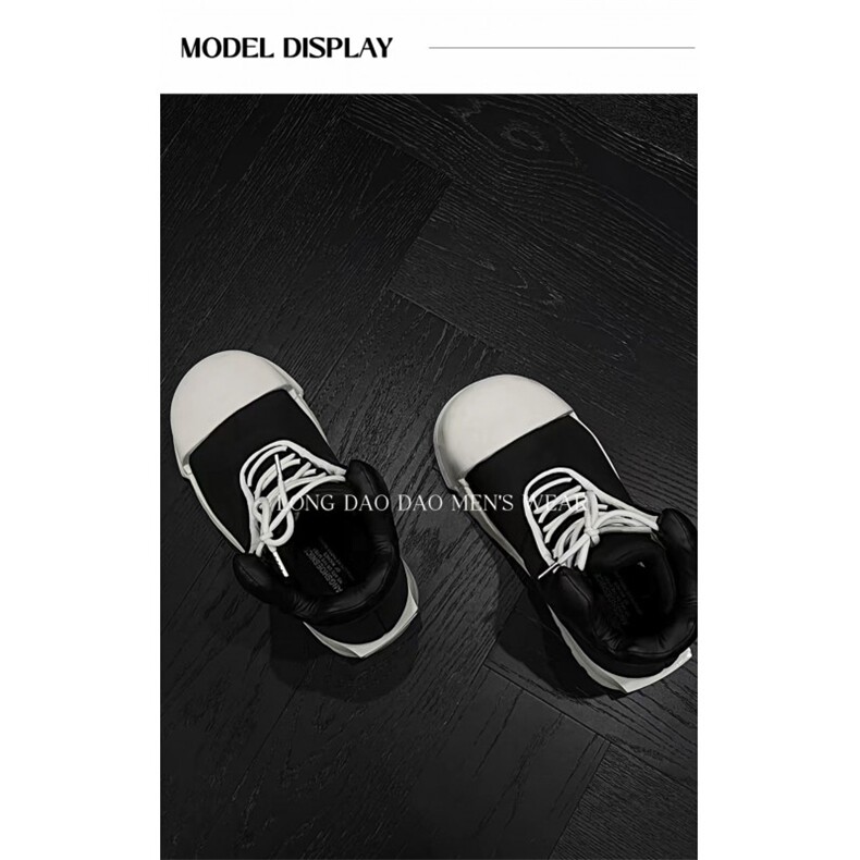 龙叨叨秋季潮流美式设计厚底增高系带高帮大圆头休闲板鞋XD01p145，男鞋靴子，电商D256A(原A064A)