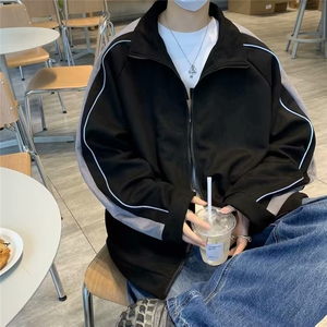 麂皮绒翻领休闲外套男士春秋潮牌夹克痞帅男生装棒球服JK117 P63图片