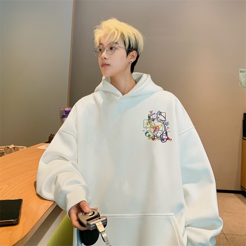 直播460克超厚潮牌重磅纯色连帽卫衣力推男XZ517A-2-WY8841-P68,男装卫衣,星座517A-2