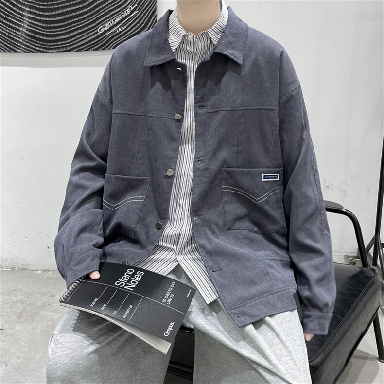 春秋季百搭休闲宽松灯芯绒夹克男士JK153-P60,男装夹克,星座1204
