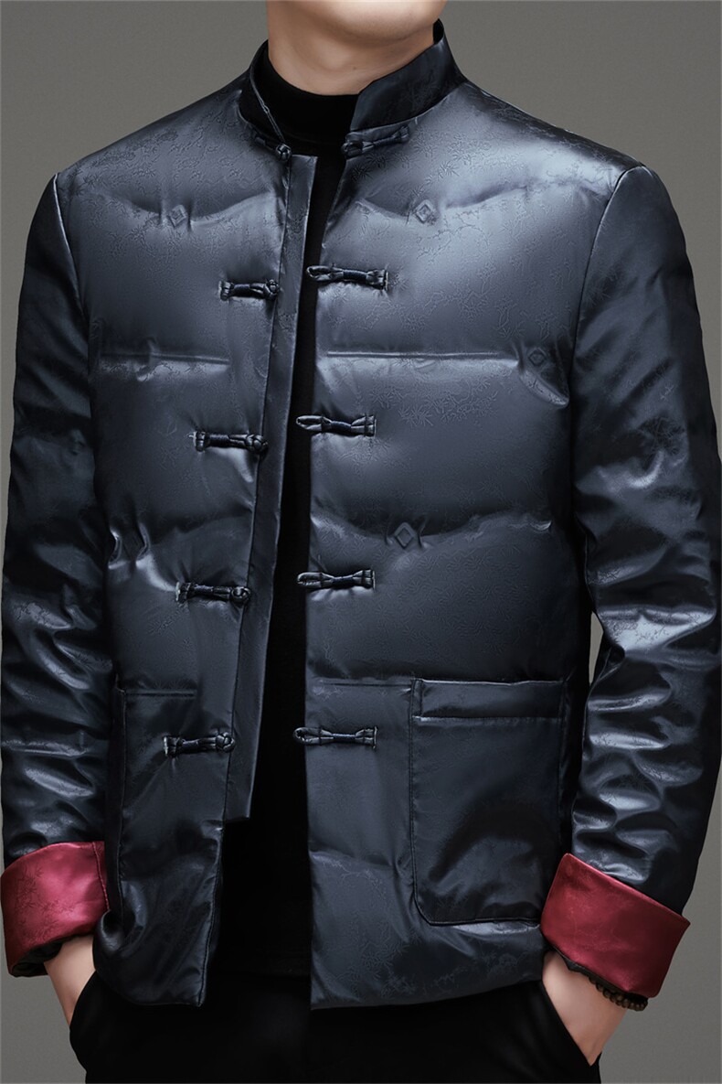 唐装90绒羽绒服男复古盘扣风羽绒服外套中式唐装TR2815-P190,男装羽绒服,星座1105-3