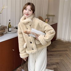 大货已出冬装双面穿加厚羊羔毛皮毛一体浙宝208-8057-P185K278，女装羊羔毛/颗粒绒，浙宝208