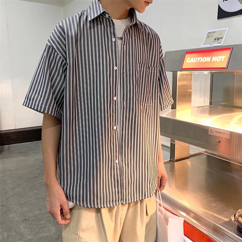 短袖衬衫春款男港风潮流C017P30,男装衬衫,星座1116-2