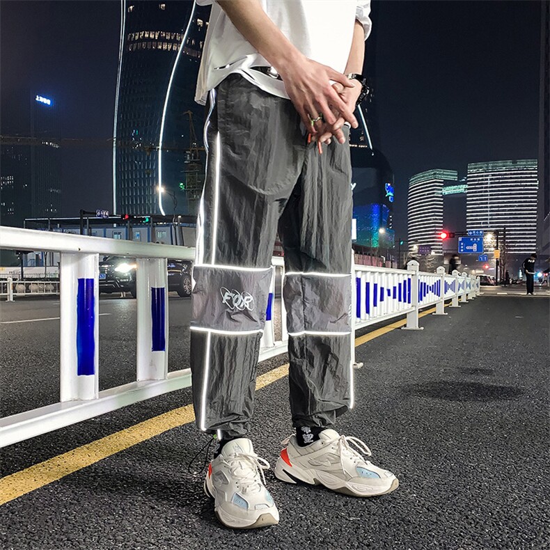 2021秋冬新款反光条多口袋拼接工装裤A222B-5091,男装休闲裤,星座304A-1