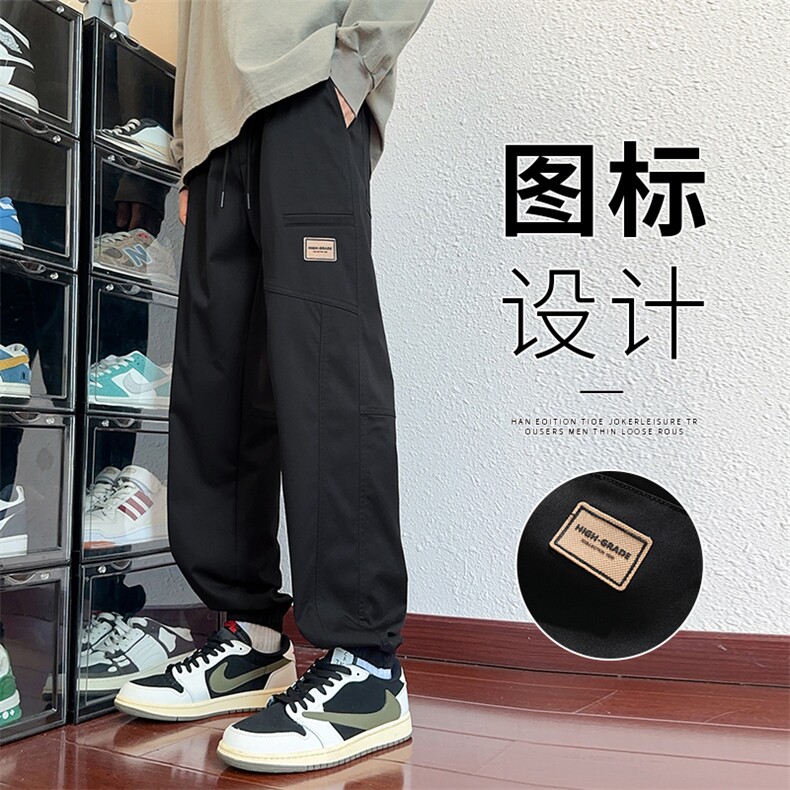 秋季男生高街工装裤户外九分裤休闲束脚裤图片