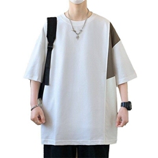 85165-特P55夏季百搭情侣宽松T恤打底衫男女短袖潮重磅潮牌，男装T恤，电商D310B