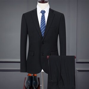 长年主推款！休闲商务正装西服套装中年工作服爸爸婚礼套装西服图片