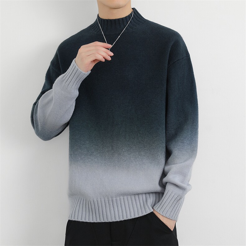 潮新款秋冬季半高领针织衫潮牌毛线衣MY9678P65,男装针织衫/毛衣,星座914