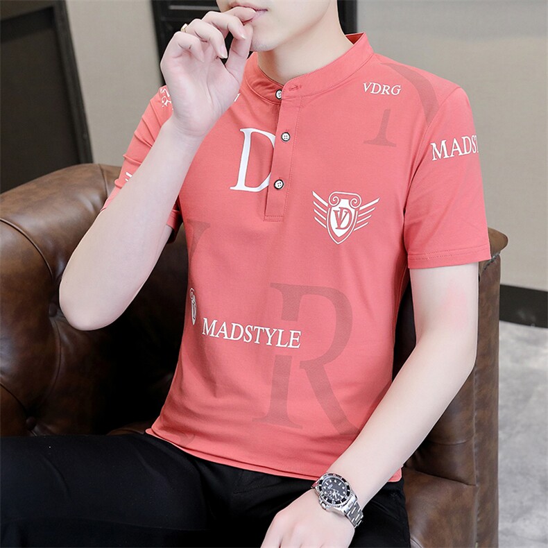 男装短袖T恤2023夏季新款男士翻领POLO衫中年商务休闲体恤上衣T图片