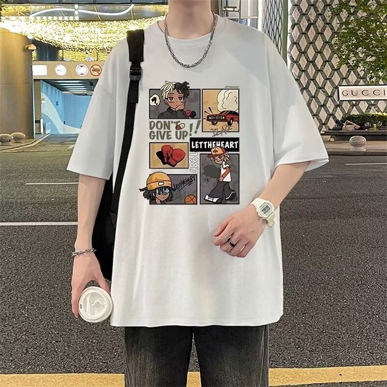 卡通印花短袖t恤男ins潮牌夏季新款潮流百搭打底衫夏装体恤半袖,男装T恤,星座1013