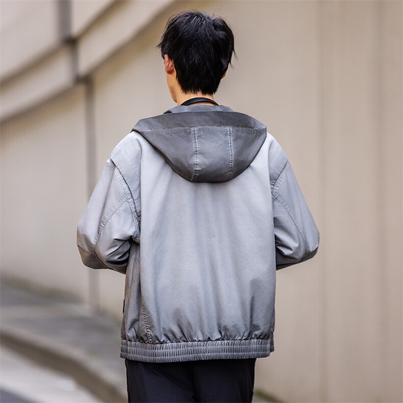 【限价289】2025秋季渐变色潮牌高端上衣宽松户外防风长袖外套男,女装短外套,电商D215