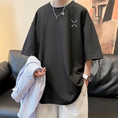 华夫格t恤男短袖男大码五分袖酒店风HT73305-P22，男装T恤，电商A040